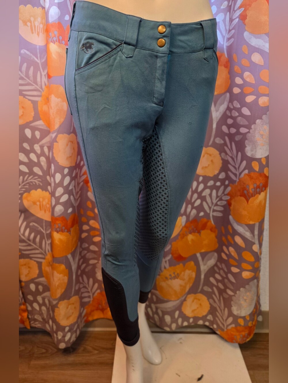 Piper Teal Riding Jeggings Breeches With Grip Seat